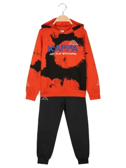 Kappa Completo tuta da bambino 2 pezzi con cappuccio in cotone - arancione