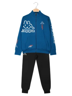 Kappa Completo tuta da bambino 2 pezzi con zip e stampa logo - blu