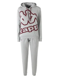 Kappa Completo tuta da donna 2 pezzi in misto cotone con cappuccio - grigio