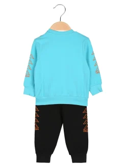 Kappa Completo tuta da neonato 2 pezzi con felpa orsacchiotto e pantaloni in cotone - acqua marina