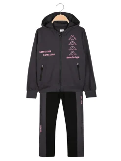 Kappa Completo tuta da ragazza con cappuccio e zip - grigio scuro