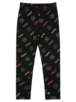 Kappa Completo tuta da ragazza con cappuccio e leggings logo - panna