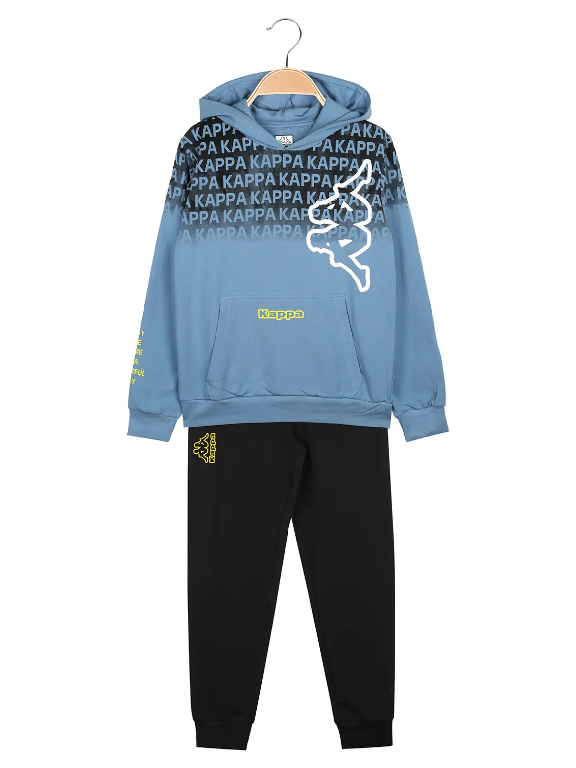Kappa Completo tuta da ragazzo 2 pezzi con cappuccio e logo - blu