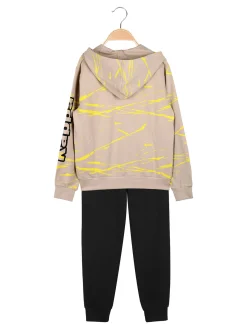 Kappa Completo tuta da ragazzo 2 pezzi con cappuccio e zip - khaki