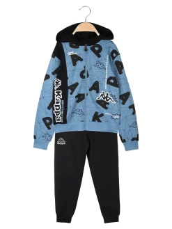 Kappa Completo tuta da ragazzo con cappuccio e zip - blu