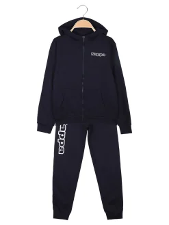 Kappa Completo tuta da ragazzo 2 pezzi con cappuccio e zip - blu scuro