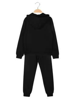 Kappa Completo tuta da ragazzo 2 pezzi con cappuccio e zip - nero