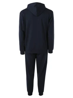 Kappa Completo tuta da uomo 2 pezzi con cappuccio in misto cotone - blu scuro