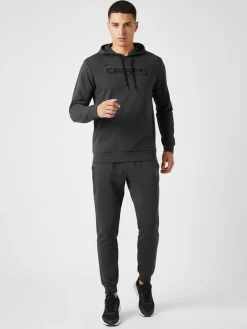 Kappa Completo tuta da uomo 2 pezzi con cappuccio in misto cotone - grigio scuro