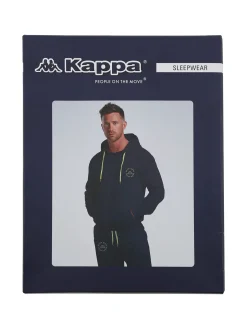 Kappa Completo tuta da uomo 2 pezzi con cappuccio in misto cotone - nero