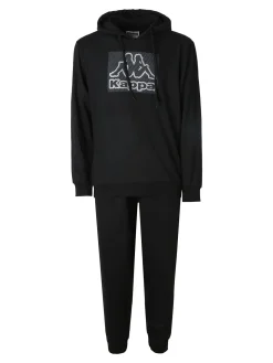 Kappa Completo tuta da uomo 2 pezzi con cappuccio e logo - nero