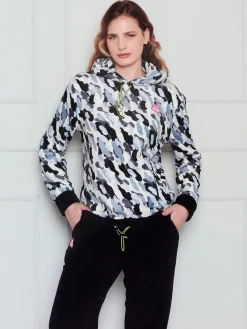 Kappa Completo tuta donna mimetica in pile coral - nero