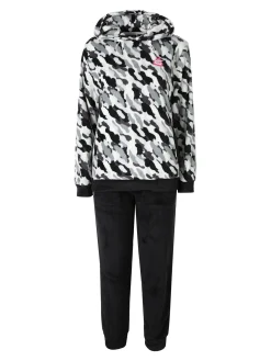 Kappa Completo tuta donna mimetica in pile coral - nero