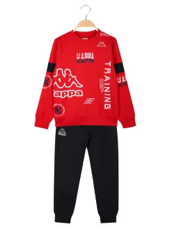 Kappa Completo tuta girocollo 2 pezzi da bambino con interno in caldo cotone - rosso