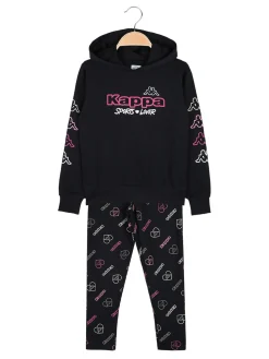 Kappa Completo tuta 2 pezzi da bambina con cappuccio - blu scuro