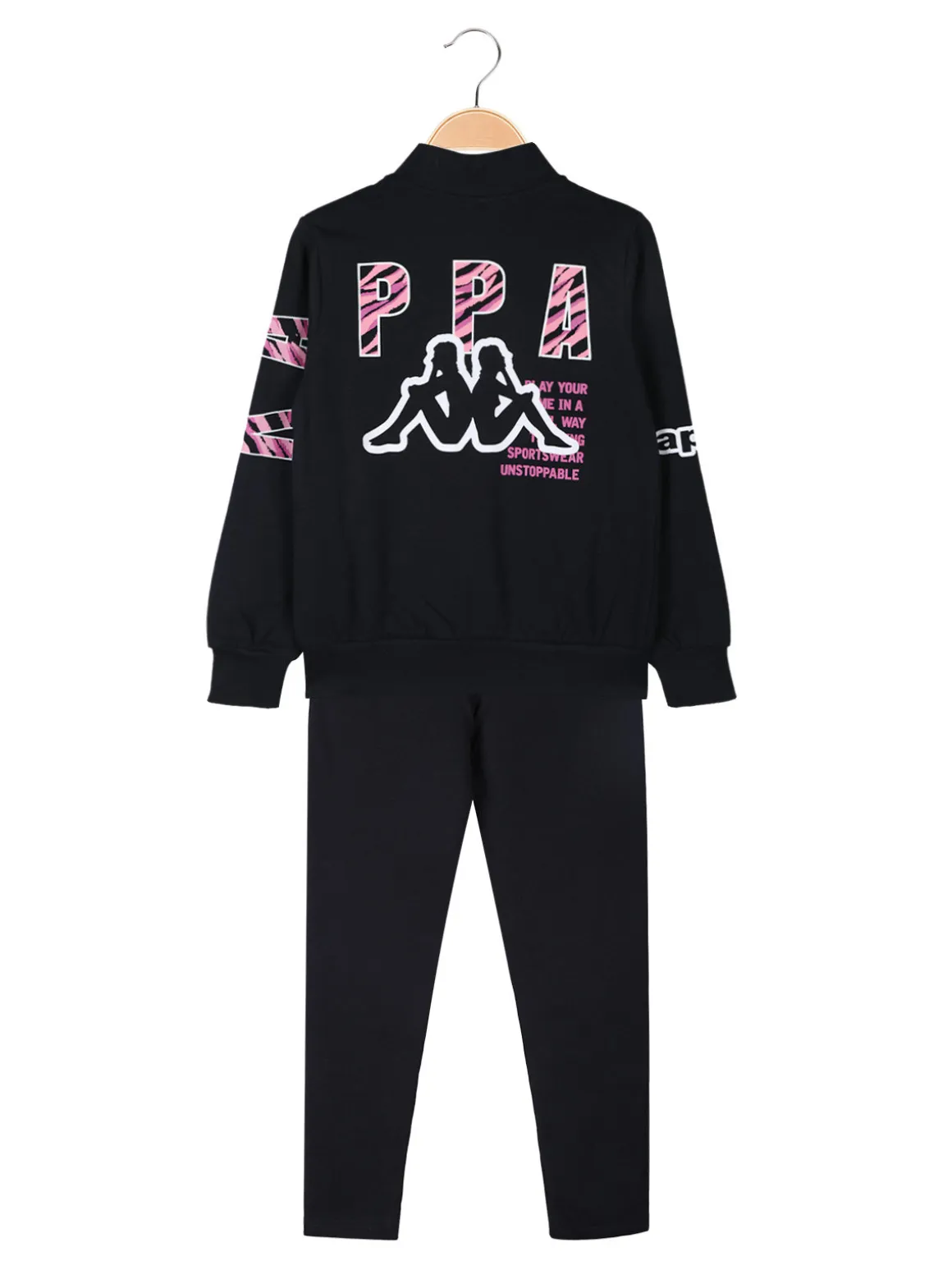 Kappa Completo tuta 2 pezzi da bambina con zip e interno felpato - blu scuro