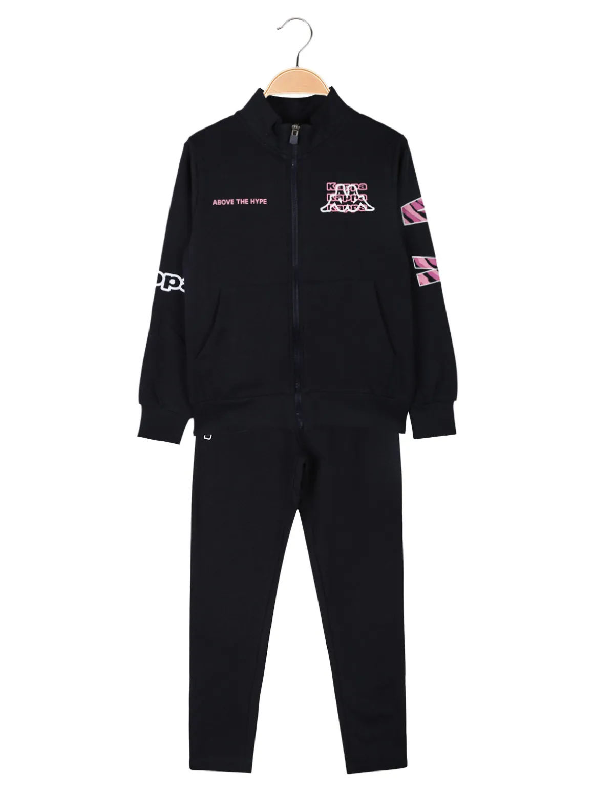 Kappa Completo tuta 2 pezzi da bambina con zip e interno felpato - blu scuro