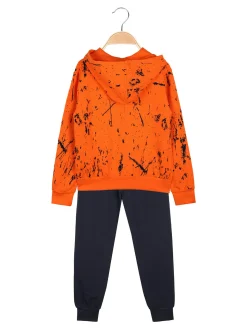 Kappa Completo tuta 2 pezzi da bambino con cappuccio e zip - arancione