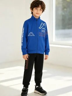 Kappa Completo tuta 2 pezzi da bambino full zip in cotone - blu