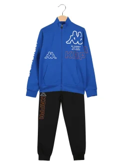 Kappa Completo tuta 2 pezzi da bambino full zip in cotone - blu