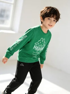 Kappa Completo tuta 2 pezzi da bambino girocollo con logo - verde