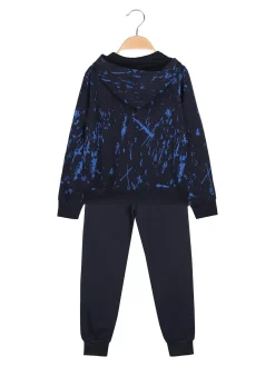 Kappa Completo tuta 2 pezzi da bambino con cappuccio e zip - blu scuro