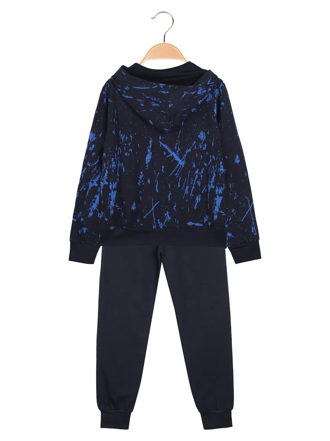 Kappa Completo tuta 2 pezzi da bambino con cappuccio e zip - blu scuro