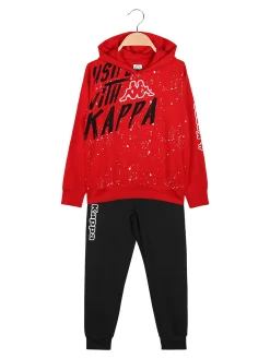 Kappa Completo tuta 2 pezzi da bambino con cappuccio - rosso