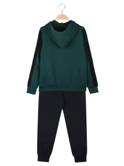 Kappa Completo tuta 2 pezzi da bambino con cappuccio e zip - verde scuro