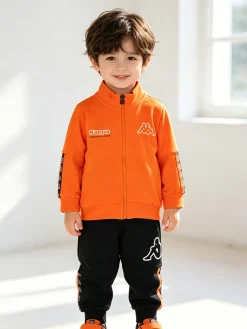 Kappa Completo tuta 2 pezzi da neonato full zip in cotone - arancione