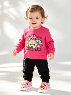 Kappa Completo tuta 2 pezzi da neonata con felpa e pantaloni in cotone - fucsia