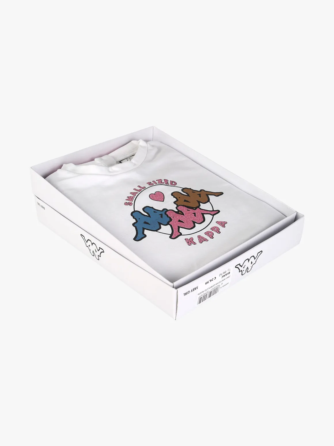 Kappa Completo tuta 2 pezzi da neonata con felpa e pantaloni in cotone - bianco