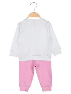 Kappa Completo tuta 2 pezzi da neonata con felpa e pantaloni in cotone - bianco