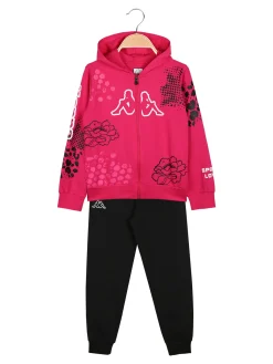 Kappa Completo tuta 2 pezzi da ragazza full zip con cappuccio - fucsia