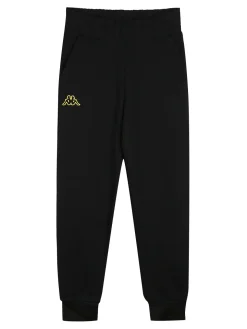 Kappa Completo tuta 2 pezzi da ragazzo in cotone con logo - nero