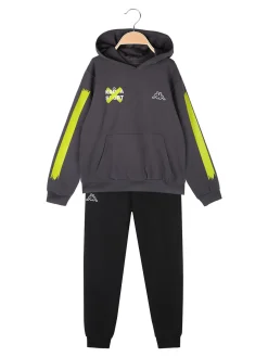 Kappa Completo tuta 2 pezzi da ragazzo con cappuccio - grigio scuro