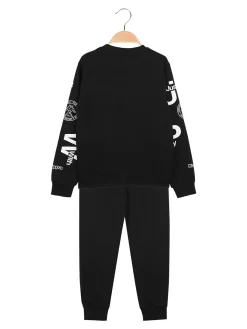 Kappa Completo tuta 2 pezzi da ragazzo con logo - nero