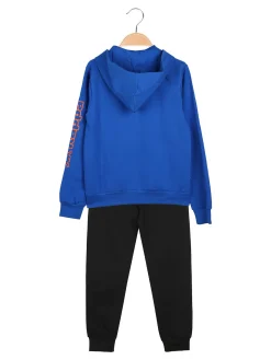 Kappa Completo tuta 2 pezzi da ragazzo con cappuccio e logo - blu