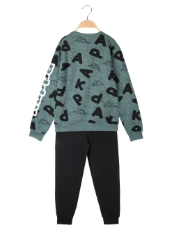 Kappa Completo tuta 2 pezzi da ragazzo con stampe e scollo tondo - acqua marina