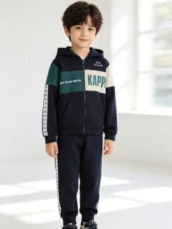 Kappa Completo tuta 2 pezzi da ragazzo con cappuccio e zip - blu scuro