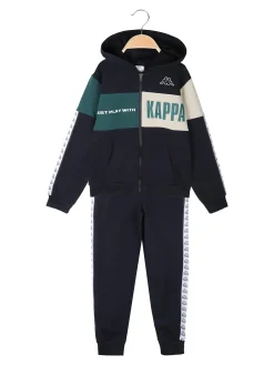 Kappa Completo tuta 2 pezzi da ragazzo con cappuccio e zip - blu scuro