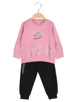 Kappa Completo tuta 2 pezzi glitter da neonata con interno felpato - rosa