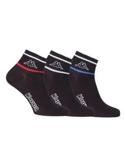 Kappa Confezione da 3 paia di calze sportive da uomo in cotone - nero