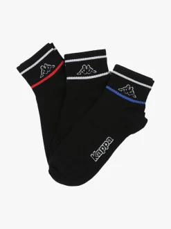 Kappa Confezione da 3 paia di calze sportive da uomo in cotone - nero