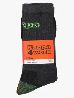 Kappa 3 Paia di calze corte da uomo in spugna