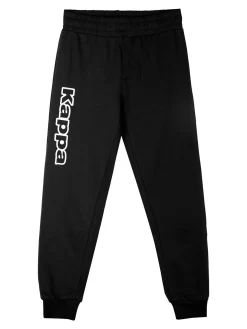 Kappa Pantaloni tuta da bambino con polsini e interno caldo cotone - nero