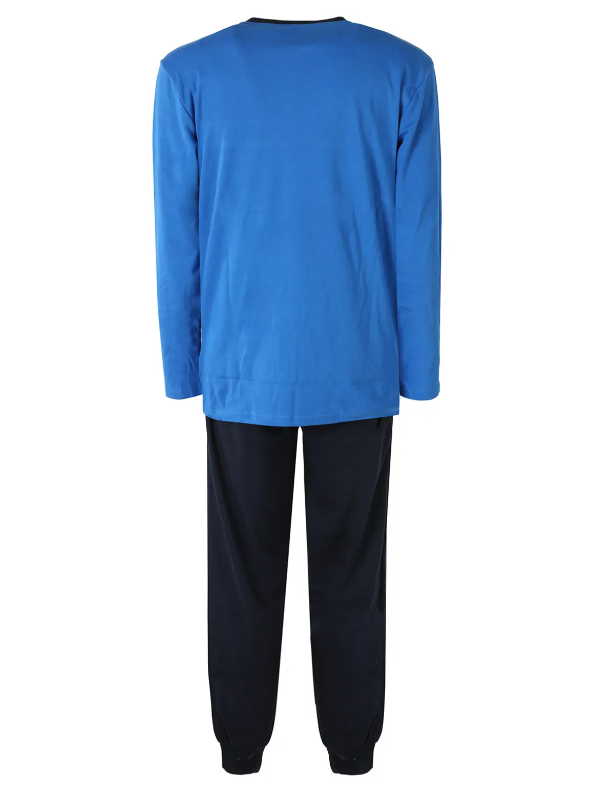 Kappa Pigiama da uomo in misto cotone interlock con logo - blu