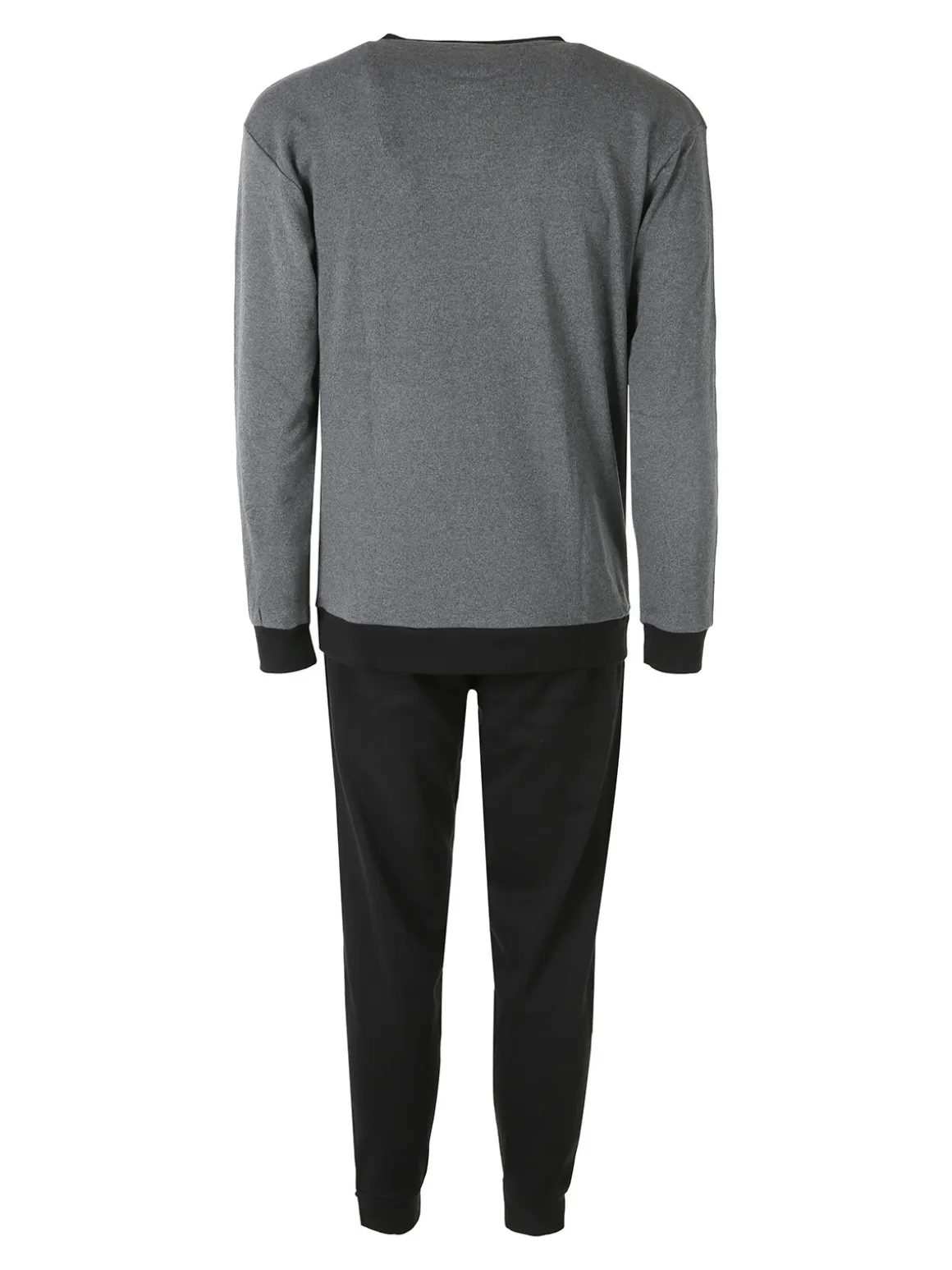 Kappa Pigiama da uomo in misto cotone interlock con logo - antracite