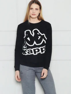 Kappa Pigiama donna in cotone interlock con logo - nero
