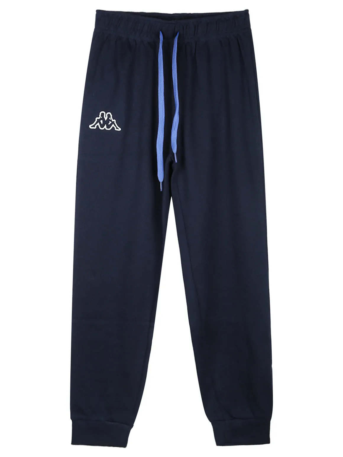 Kappa Pigiama lungo da ragazzo in cotone interlock con logo - blu